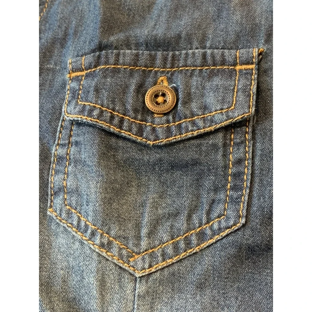 Beautees Premium Denim Girls Shirt New with Tags 6X Button Up Long Sleeved Cute